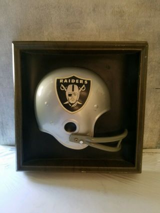 Vintage 1970s Riddell Oakland Raiders Football Helmet Plaque Framed