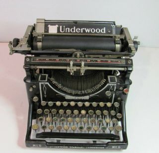 Antique Underwood No.  5 Standard Vintage Typewriter Vtg