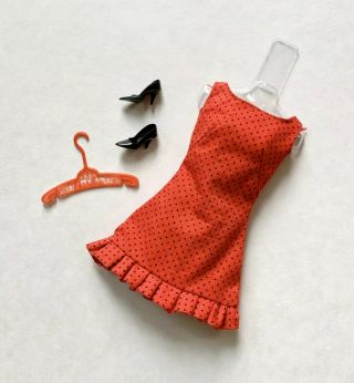 Vintage Barbie Mod Sun - Shiner Pak Dress Htf Red Version 1969