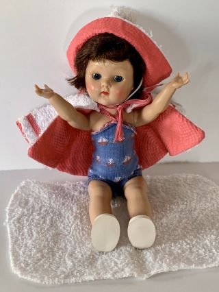Vintage Vogue Slw Pl Ginny Doll In 48 Beach Outfit (1954) For Fun Time Series