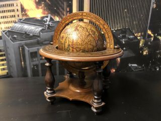 Vintage Wooden Globe Made In Italy