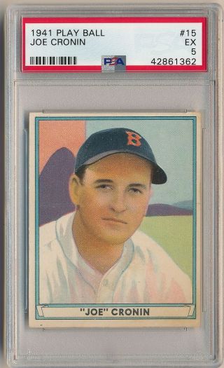 Joe Cronin 1941 Play Ball 15 Psa 5 Ex Boston Red Sox Hof Prewar Vintage