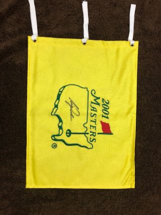 Tiger Woods Autographed Signed Masters Pin Flag (2001)