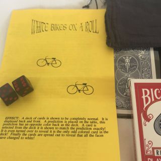 Vintage White Bikes On A Roll Magic Card Trick