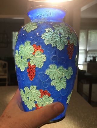 Antique Japanese Plique A Jour Vase 7” Meiji Showa Cloisonné