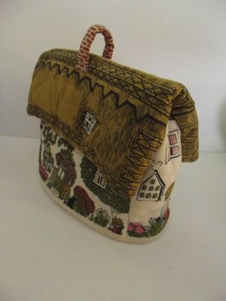 Vintage Cuckoo Bird Thatched Cottage Toaster Cozy Cover Cotton Made In England