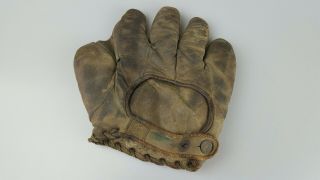 Antique A J Reach Buttonback Baseball Glove - Rare Left Hander