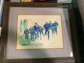 Leroy Neiman Signed 1972 Russian Boxing Team Print Framed Serigraph