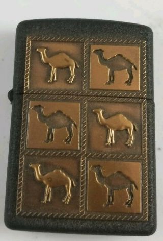 Vintage 1994 Black Crackle Camel Zippo Lighter