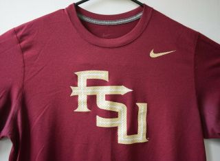 Nike FSU DRI - FIT Florida State University Garnet Long Sleeve Shirt M Medium Logo 3