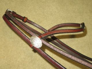 Refined High End Vintage Western Browband Headstall Bridle With Sterling Silver