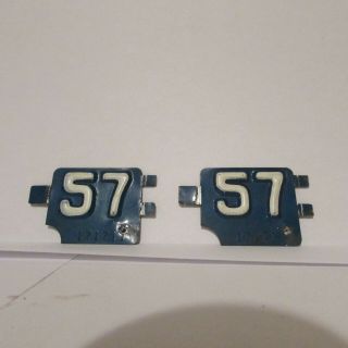 Connecticut License Plate Tabs.  1957