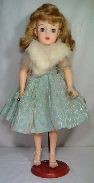 Vintage 18 Inch Ideal Miss Revlon Doll Tagged Blue Dress