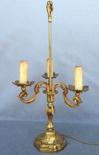 Big Antique French Lamp Made Of Bronze Early 1900 