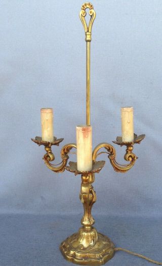 Big antique french lamp made of bronze early 1900 ' s Louis XV style 2
