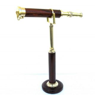 12 Inch Vintage Style Brass Telescope With Stand Nautical Decor