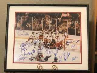 1980 Usa Olympic Hockey Team Miracle On Ice 20 Sigs Signed Autograph 16x20 Photo