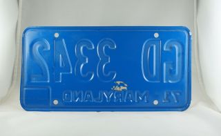 1972 Maryland Passenger License Plate Pair - 3
