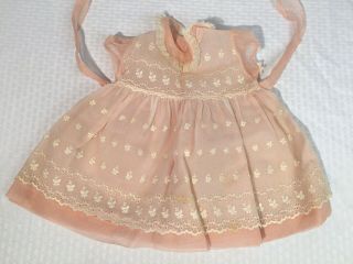 Vtg 50’s Toddler Girl Fancy Pink Organza Dress For Patti Playpal Doll Mary Jane