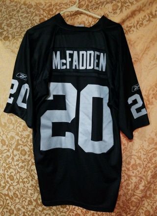 Oakland Raiders Stitched Authentic Jersey 20 Mcfadden All Sewn Size Mens M