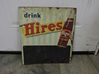 Vintage Hires Root Beer Chalkboard Metal Sign,  Cut,  (l Be)