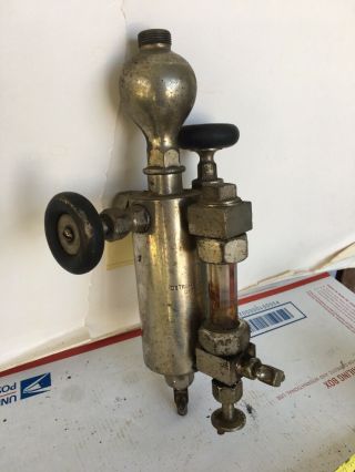 Antique Detroit Lubricator Co Oiler 1/2 Pint Brass Oil Hit & Miss Steam Engine