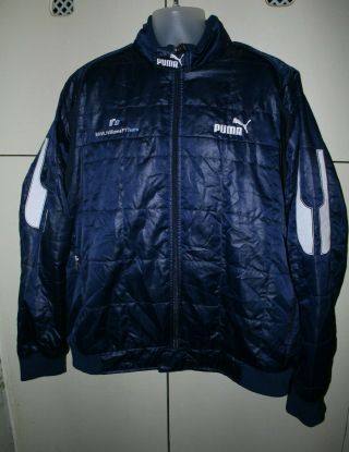 Vintage Puma Mens Bmw Williams Formula 1 Puffer Jacket Retro F1 Xxl Blue