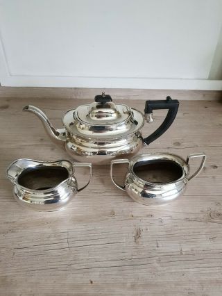 Vintage Epns Regent Plate Three Piece Tea Set By Garrard & Co Ltd