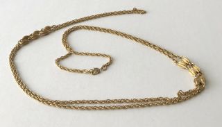 MONET Vintage PAT Pending Gold Tone Oval Link & Chain Station Long Necklace 54 