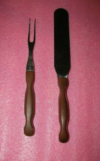 Vintage Cutco Brown Pearl Handled Turning Fork & Spreader 26 & 28 Guc