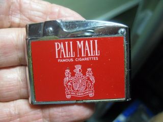 Vintage Pall Mall Famous Cigarettes Continental Lighter W/ Advertising & Designs