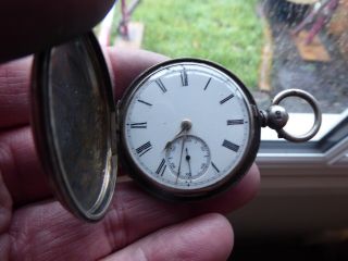 Quality Antique Gents Silver Fob/pocket Watch Full Hunter Type