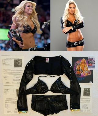 Kelly Kelly Wwe 3x Signed/autographed Photo Shoot Ring Worn Outfit W Jsa Loa 