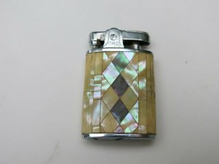 Continental Pocket Lighter Cmc Diamond Pattern W/mother Of Pearl Inlay