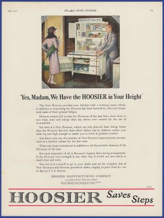 Vintage 1922 Hoosier Kitchen Cabinet Hutch Furniture Art Decor Print Ad 20 