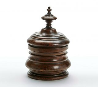 Vintage/antique Turned Hard Wood Lidded Container 19/20th C
