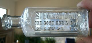 Vintage Steward Drug Co.  The Good Drug Store Tulsa Oklahoma Medicine Bottle