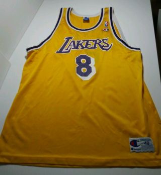 Vintage Kobe Bryant Champion Brand Basketball Jersey Size 48 Nba