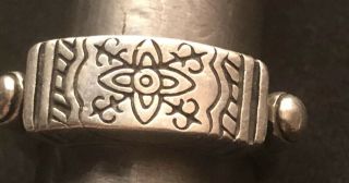 Vintage Beautifulnative American Hopi Sterling Silver Signed Ring Size 7 /7.  56g