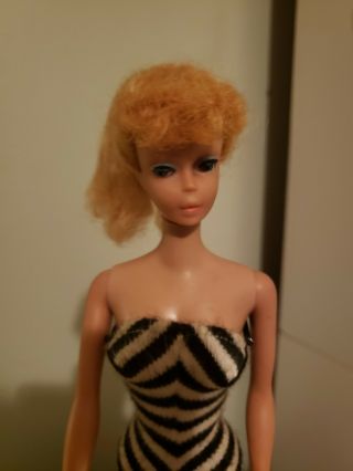 Vintage Blonde Ponytail 3 Barbie Doll 1960 ' s Japan Marked 2