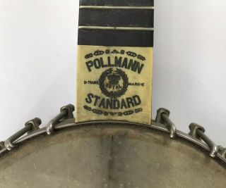 Antique Pollman Royal Standard 5 String Banjo Guitar Vtg String Bluegrass Open