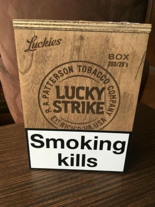 Rare Tin Lucky Strike From Wooden - For 10 Packs