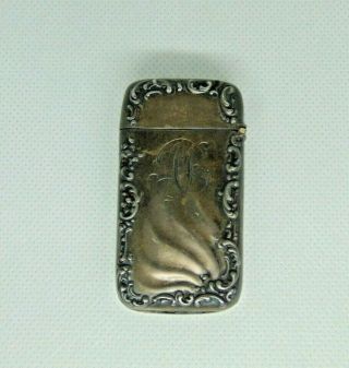 Early 20th Century Art Nouveau Sterling Silver Match Safe