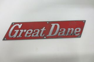 Vintage Red Great Dane Dog Semi Big Rig Truck Trailer Emblem 1970 