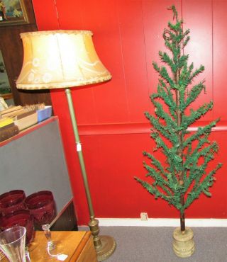 FIVE Foot Tall Antique German Christmas Green Goose Feather Tree 2