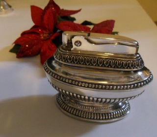 Vintage Ronson Queen Anne Silver Plate Table Lighter