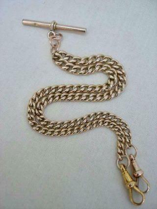 Good Antique 9ct Rose Gold Double Albert Graduated Watch Chain 29 Grams.
