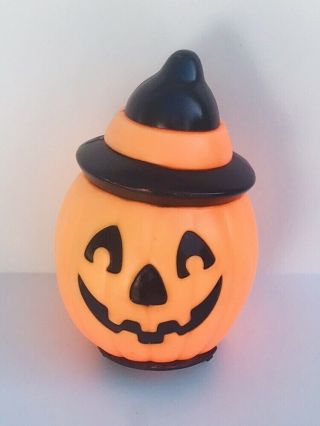 Vintage Halloween 8 " Empire 1995 Pumpkin Witch Plastic Blow Mold No Light