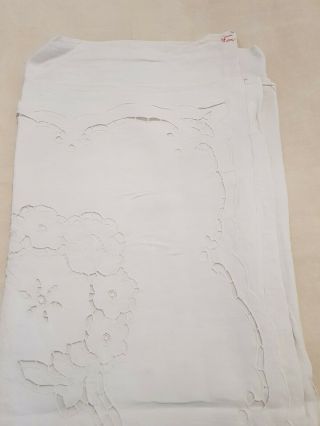 French Antique Crochet Sheet Pure Linen Large Hand Embroidered