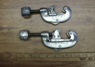 2 Vntg Ridgid Tubing Cutters,  No.  10 For 1/8 " - 1 " O.  D. ,  & No.  15,  For 3/16 - 1 - 1/8,  Xlint